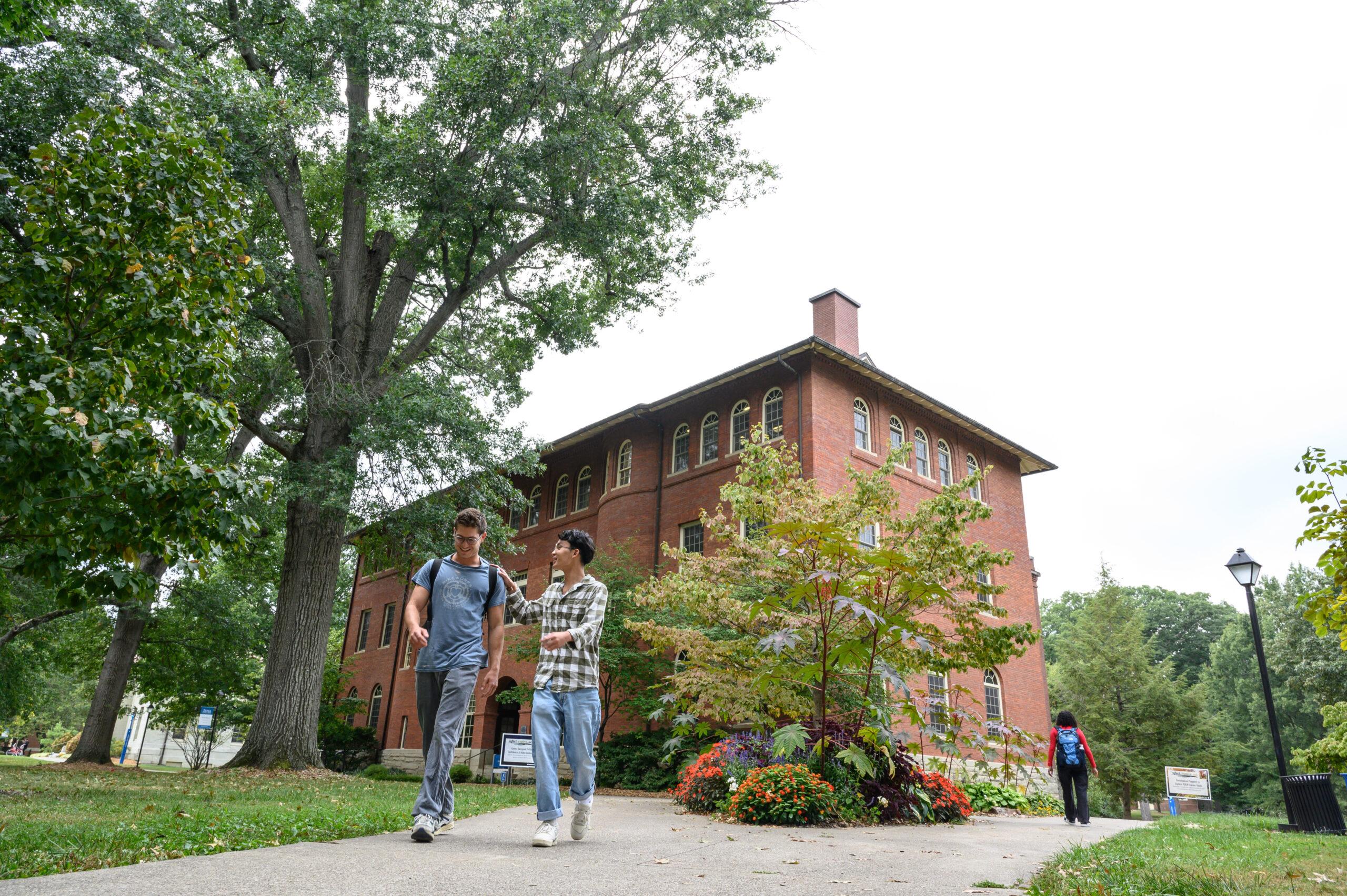 Berea College students walking on campus